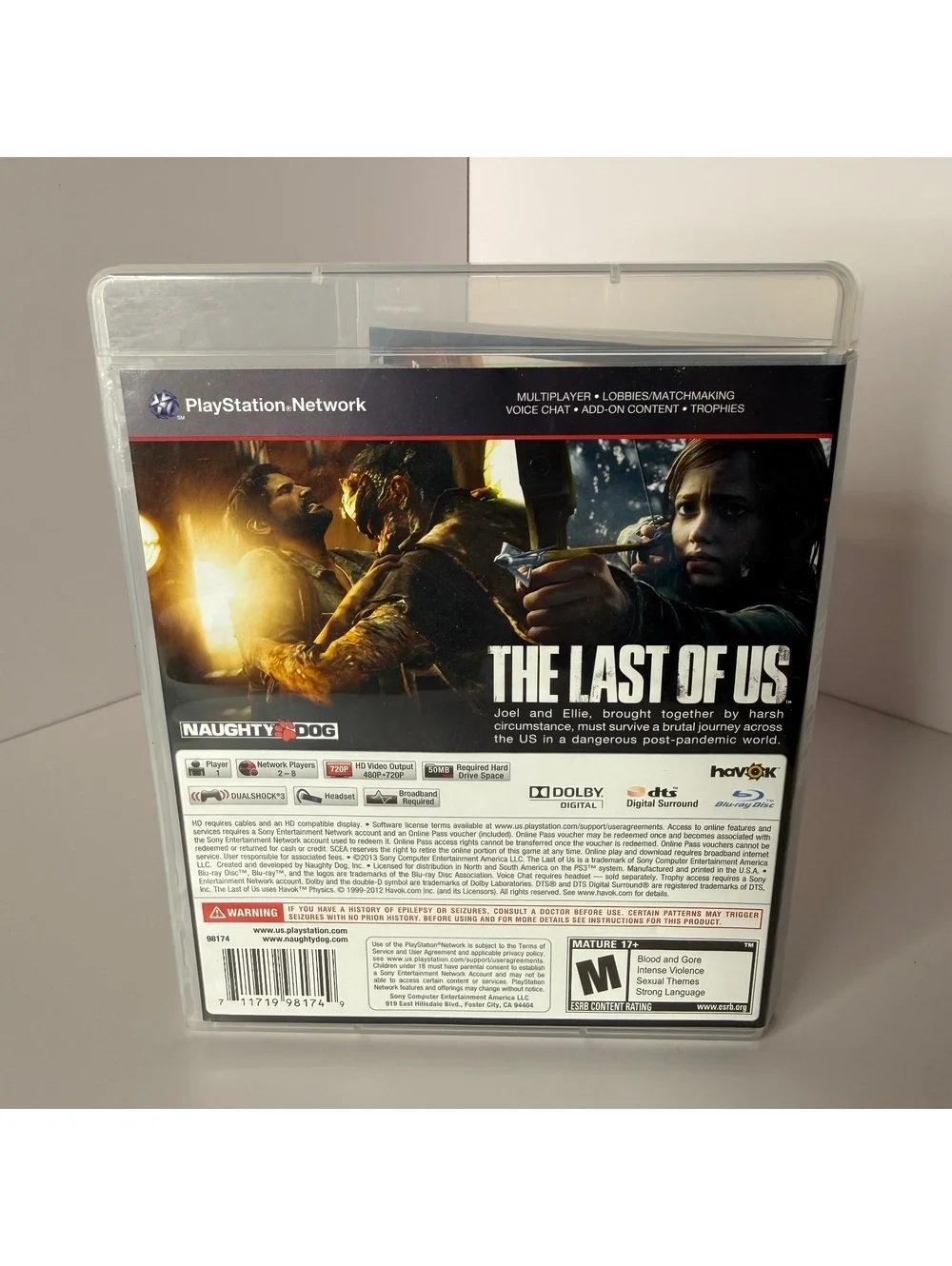 The Last of Us PS3 Video Game Disc and Case